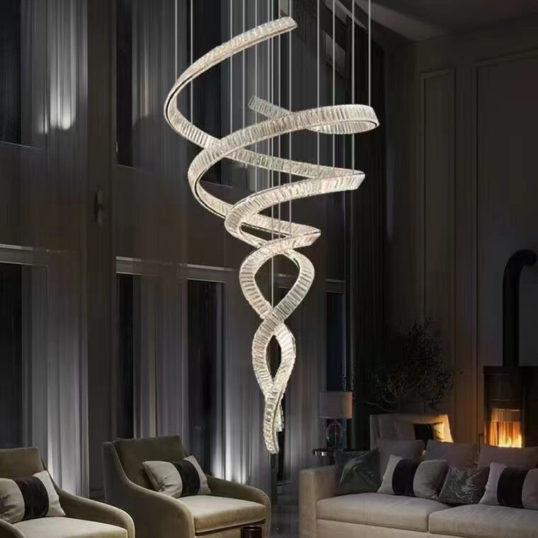 Lamer Lighting Grand Spiral K9 Crystal Chandelier - formal American dining room