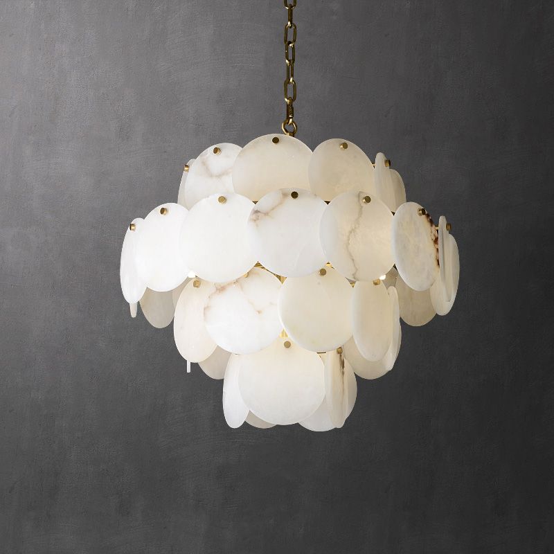 Lamer Lighting Grand Tiered Alabaster Round Chandelier - Background Shot