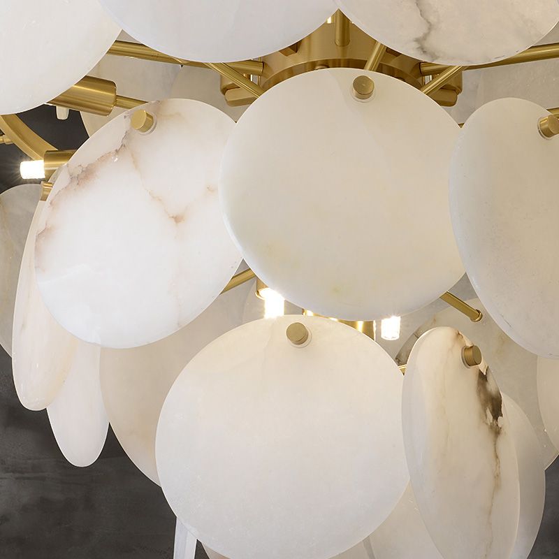 Lamer Lighting Grand Tiered Alabaster Round Chandelier - Background Shot