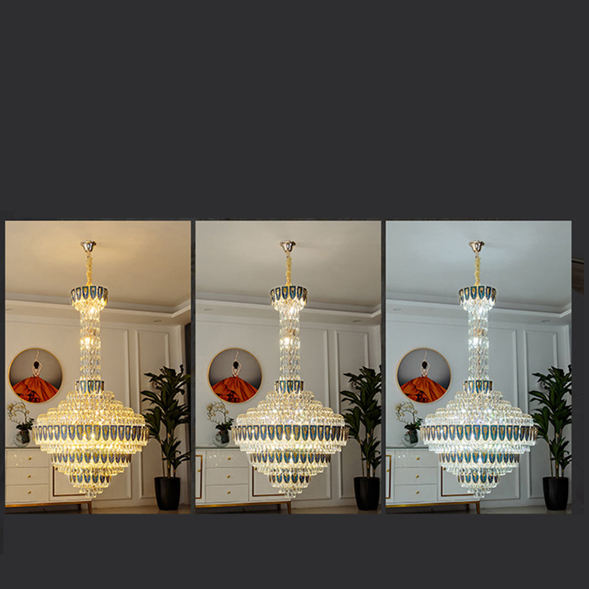 Lamer Lighting Grand Empire Tiered Crystal Chandelier - Background Shot