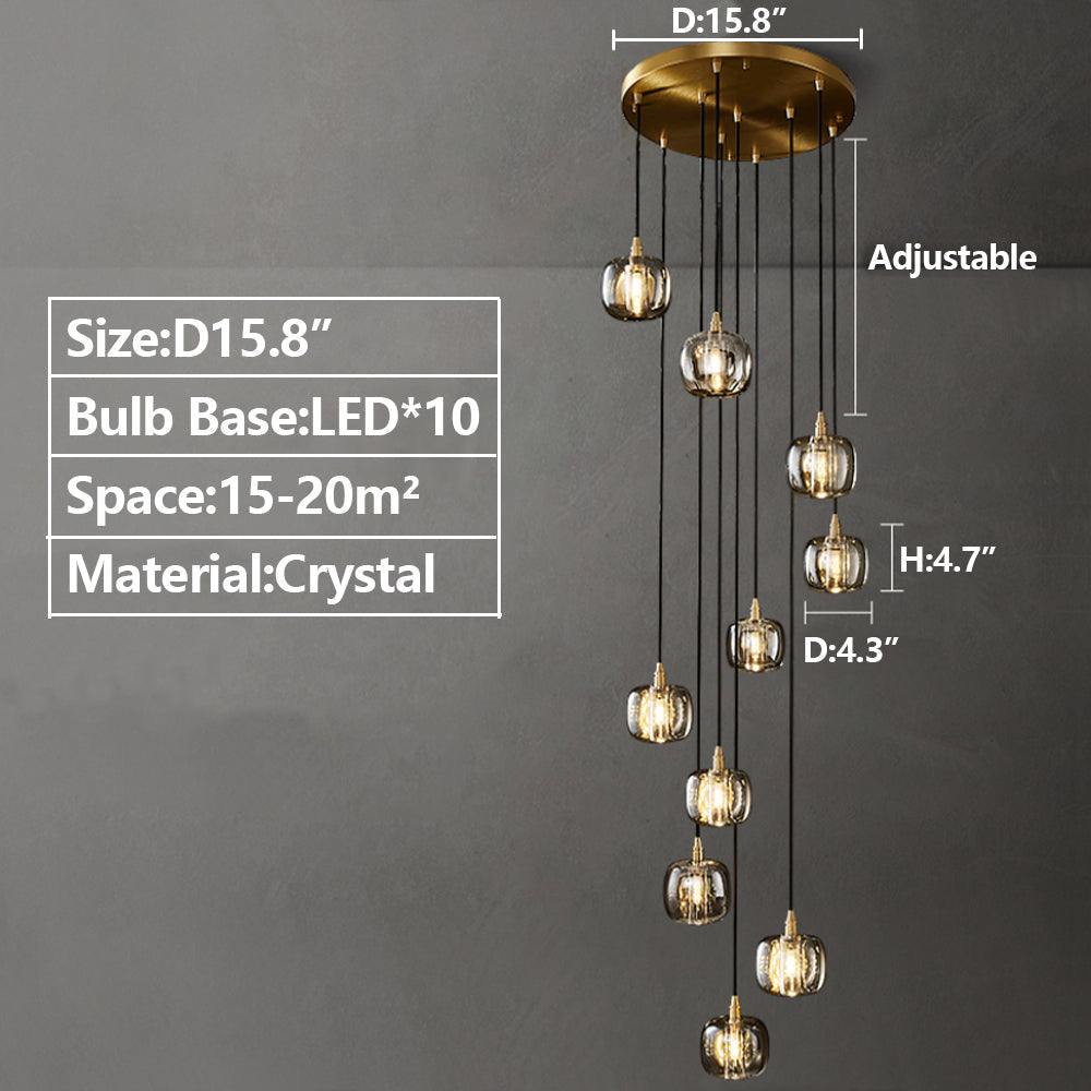 Lamer Lighting Grand Cascade Glass Orb Chandelier - Background Shot