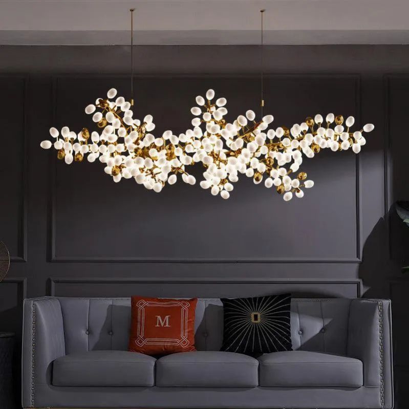 Pretty Grape Linear Chandelier For Dining Room - lamerlighting