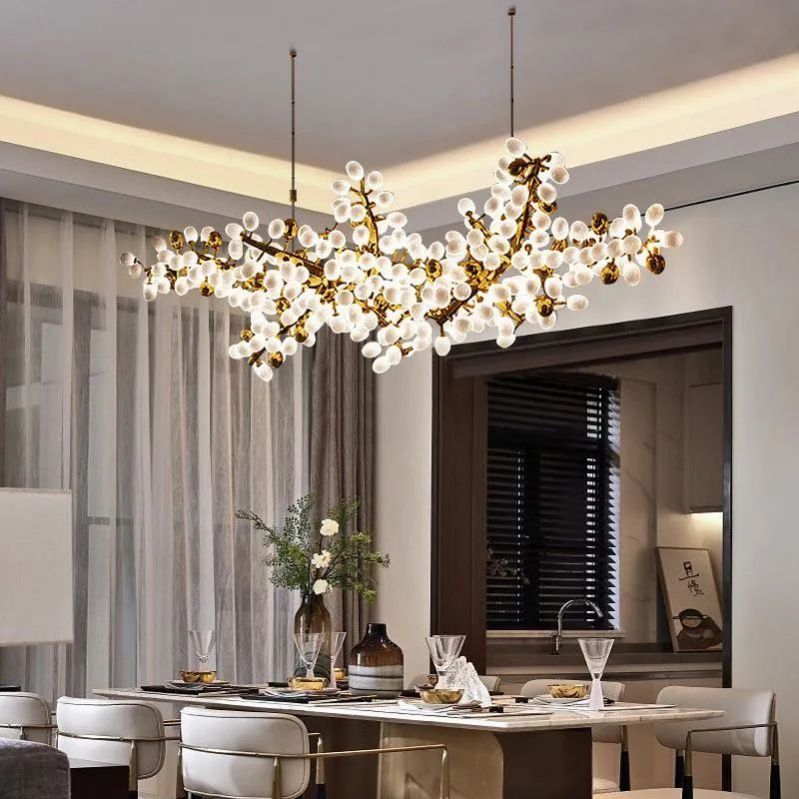 Pretty Grape Linear Chandelier For Dining Room - lamerlighting
