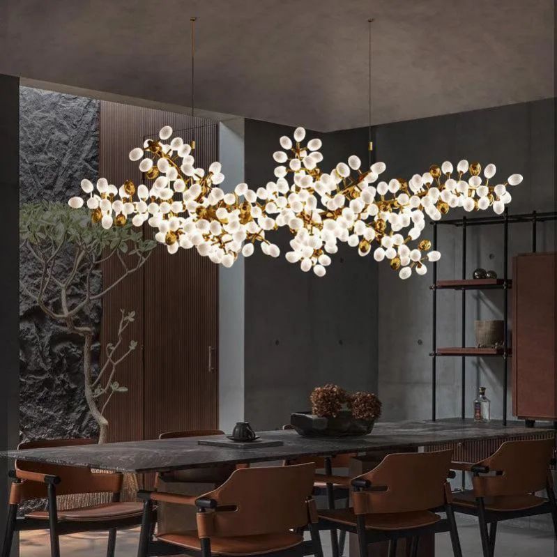 Pretty Grape Linear Chandelier For Dining Room - lamerlighting