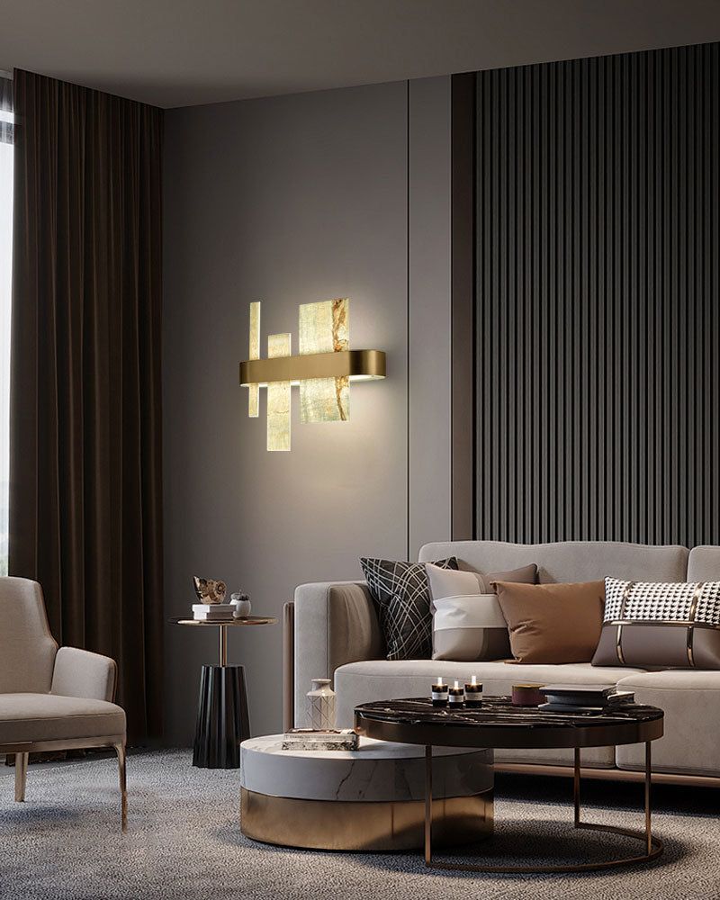 Long Cord Alabaster Ceiling Pendant Light Brushed Gold