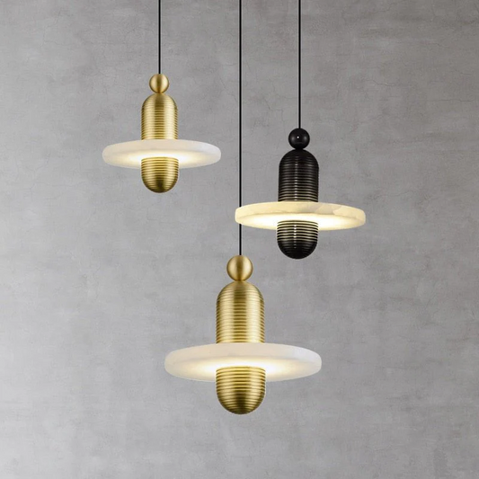 Lamer Lighting Alabaster Luminous Sphere Pendant Light - Background Shot
