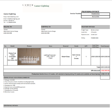 Invoice to Abby Keskin Interior Design