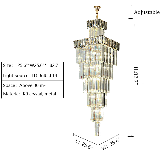 Lamer Lighting Grand Lumina Vertical Crystal Chandelier - Background Shot