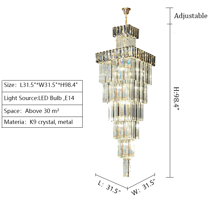 Lamer Lighting Grand Lumina Vertical Crystal Chandelier - Background Shot