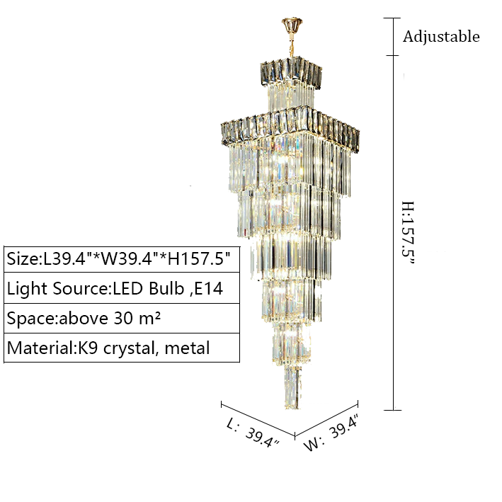 Lamer Lighting Grand Lumina Vertical Crystal Chandelier - Background Shot
