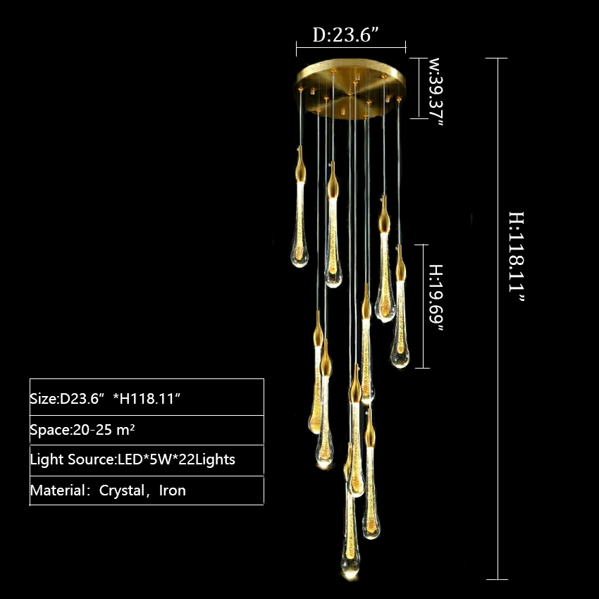 Lamer Lighting Grand Cascade Glass Drop Chandelier - Background Shot