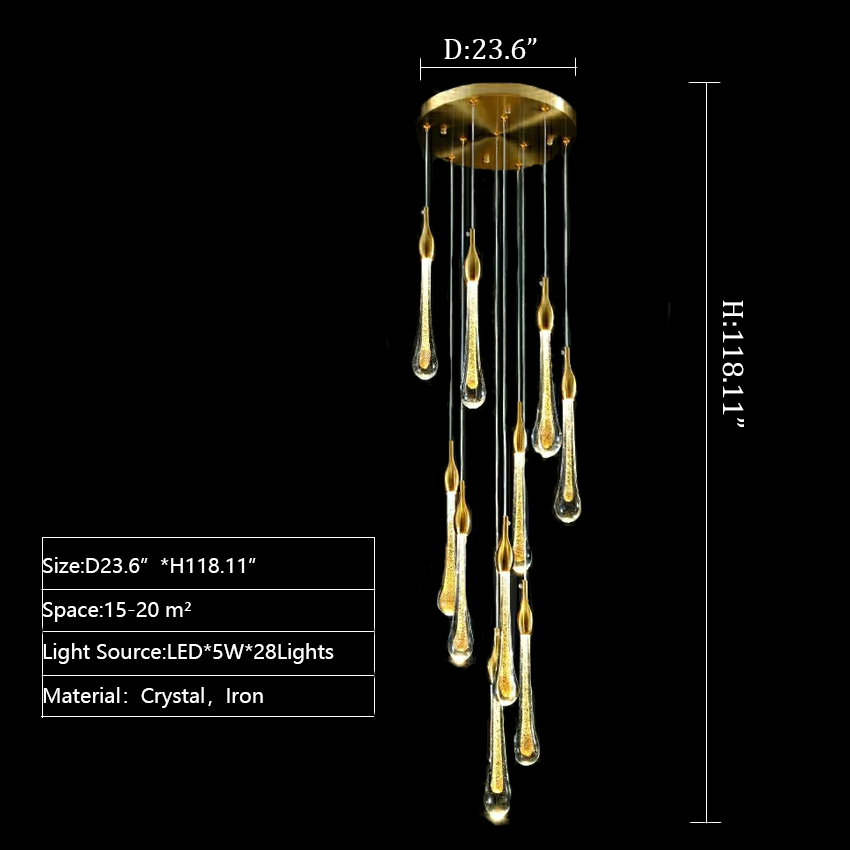 Lamer Lighting Grand Cascade Glass Drop Chandelier - Background Shot