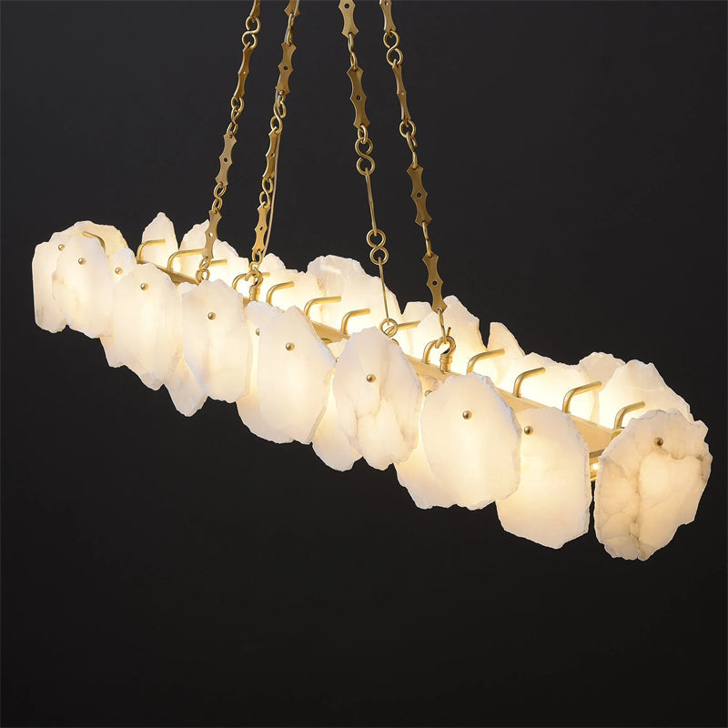 Lamer Lighting Aura Alabaster Linear Chandelier - Background Shot