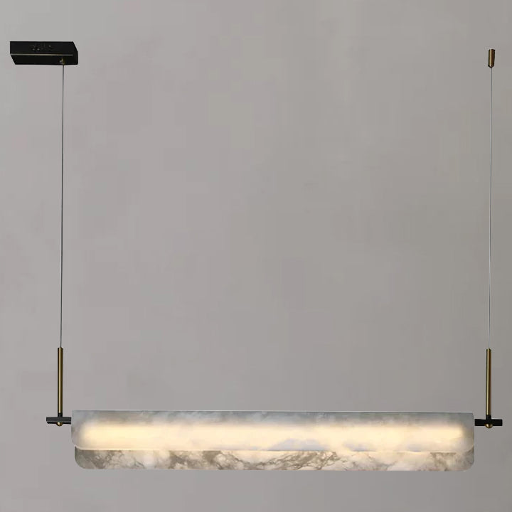 Eliana Alabaster Chandelier, Linear Chandelier Over Dining Room | Lamer Lighting (6)