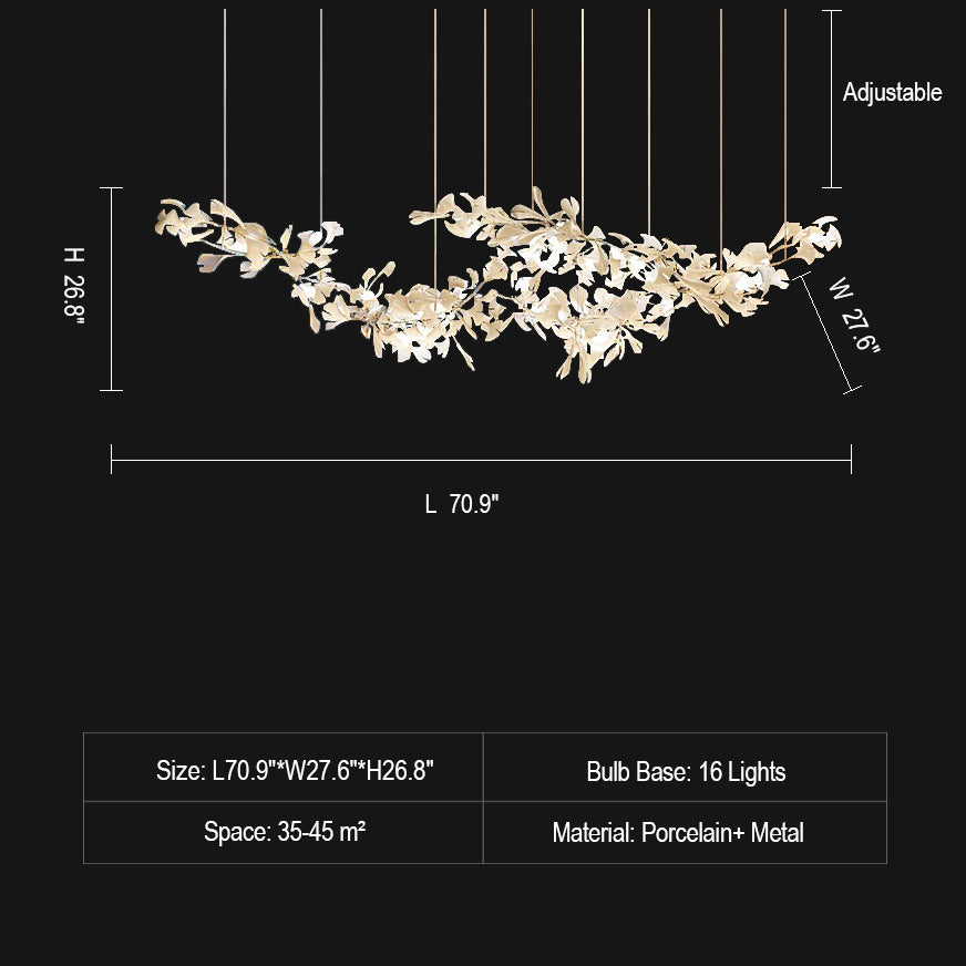 Lamer Lighting Grand Ceramic Bloom Branch Chandelier - Background Shot