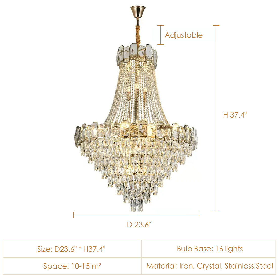 Lamer Lighting Grand Radiance Round K9 Crystal Chandelier - Background Shot