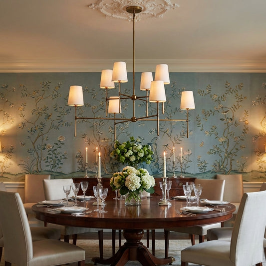 Lamer Lighting Veridian 2-Tier Round Chandelier 48" Diameter - formal American dining room