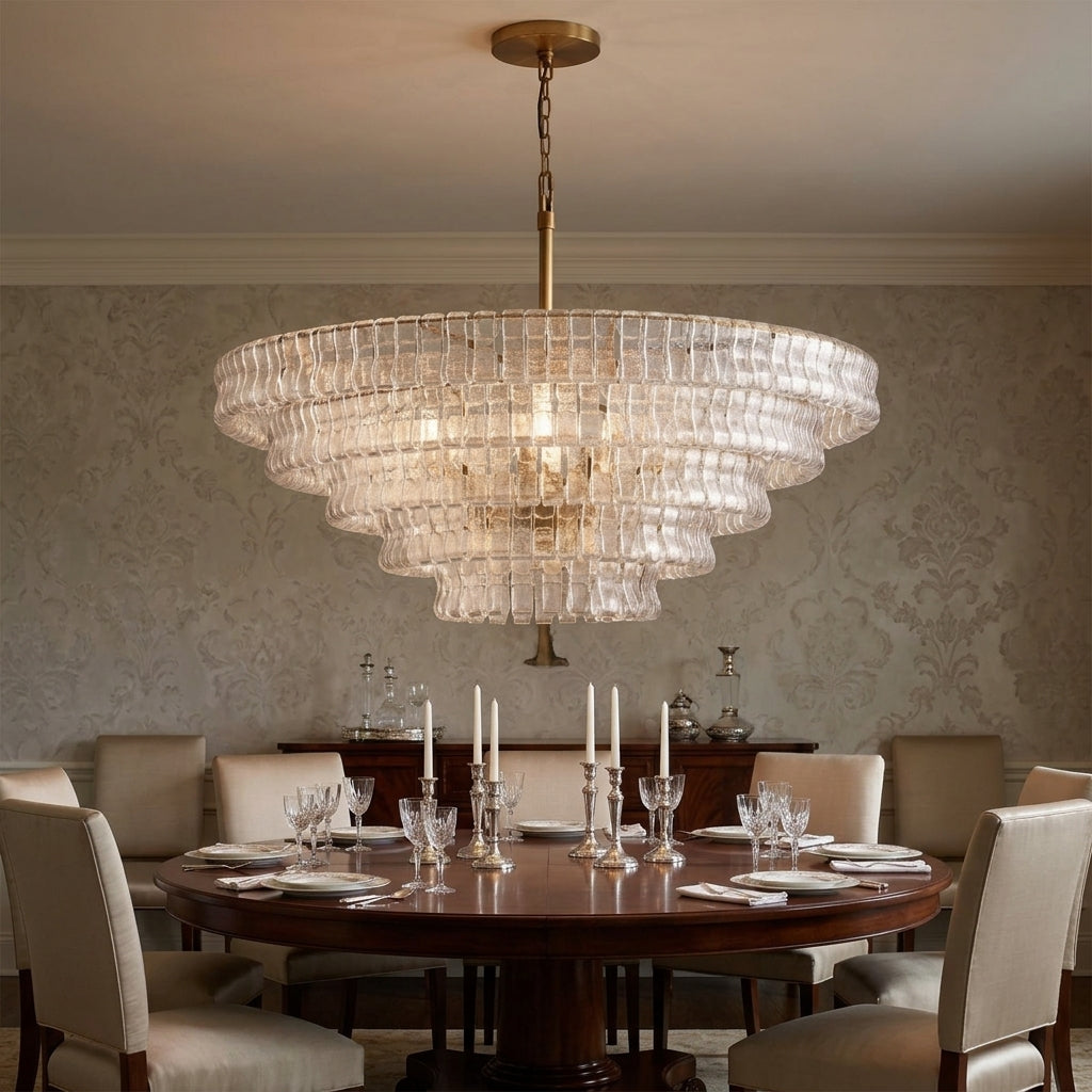 Lamer Lighting Lumina Round Chandelier 24"36"48"60" - formal American dining room