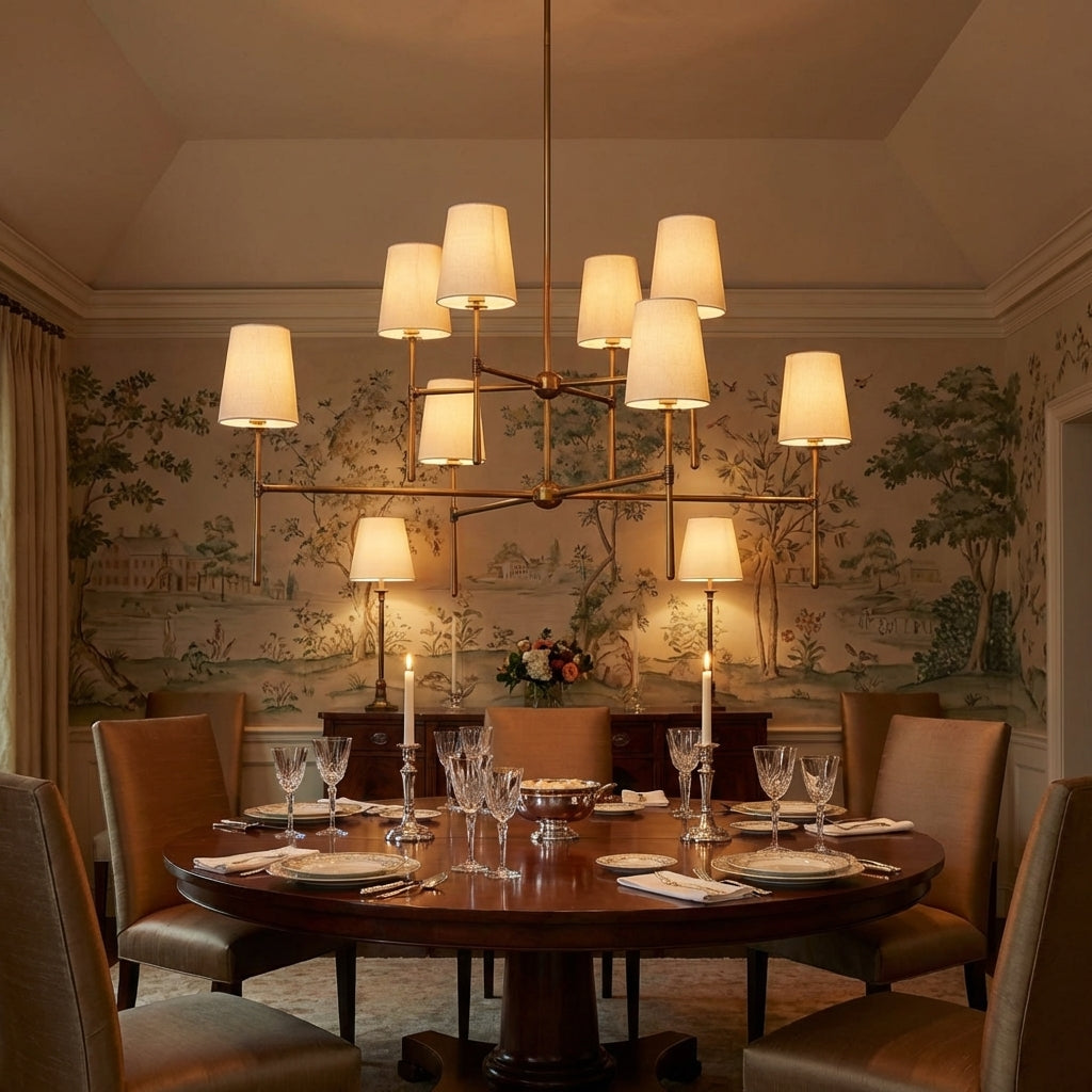 Lamer Lighting Veridian 2-Tier Round Chandelier 48" Diameter - formal American dining room