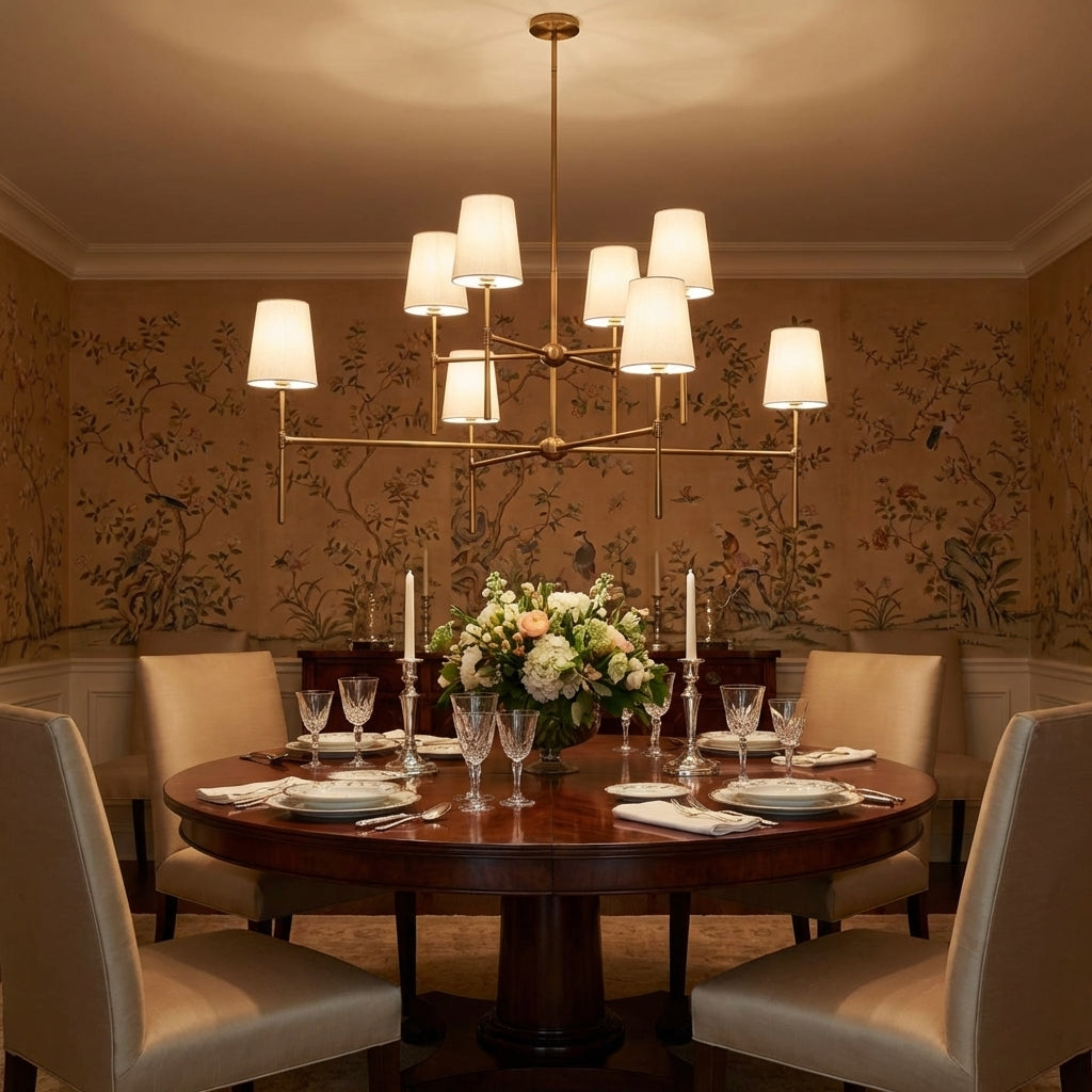 Lamer Lighting Veridian 2-Tier Round Chandelier 48" Diameter - formal American dining room