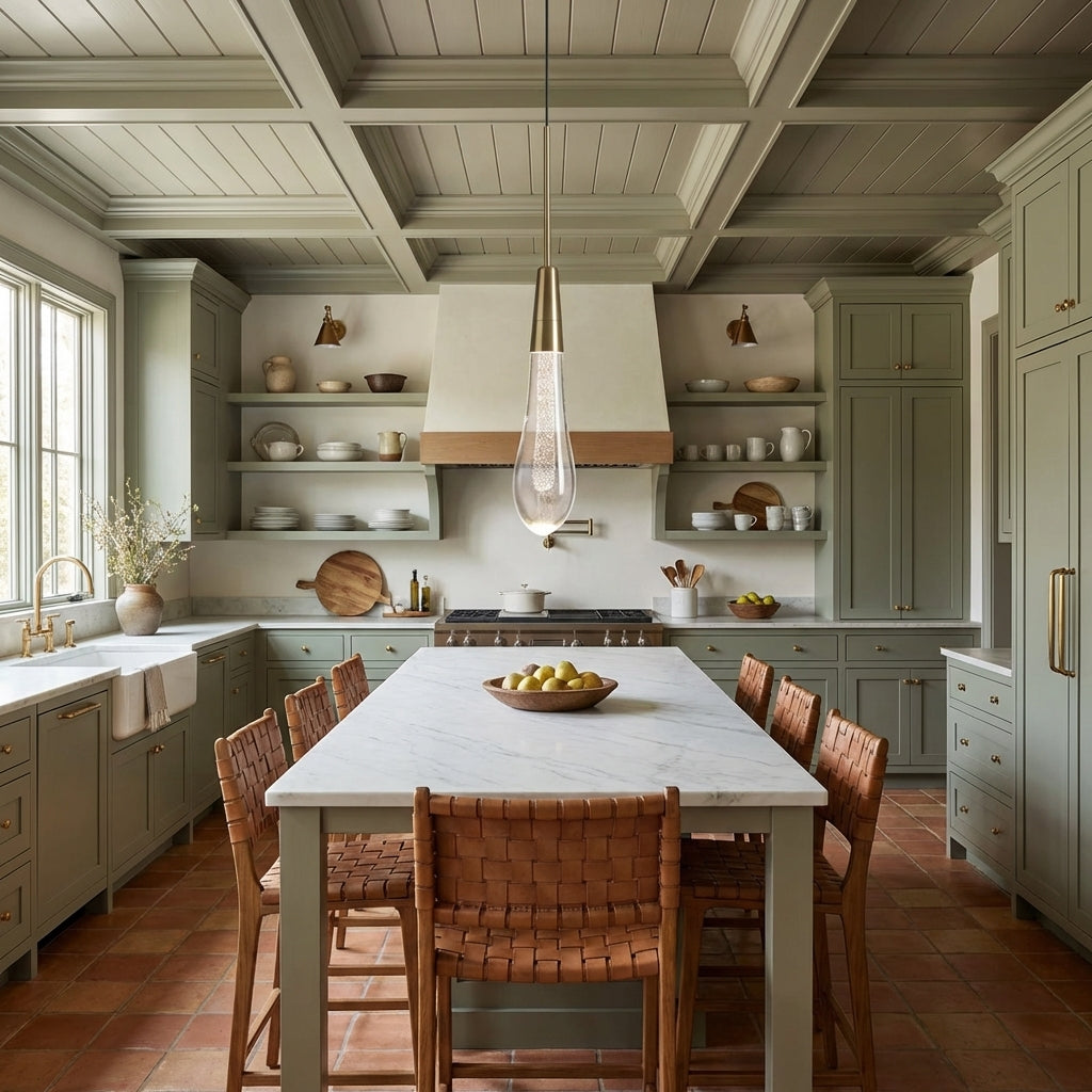 Lamer Lighting Aura 1-Light Linear Pendant 2"W x 2"D x 13.25"H - American transitional kitchen