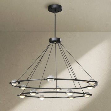 Tricolordeer Celestial Aura 2-Tier Round Chandelier 60" - Background Shot
