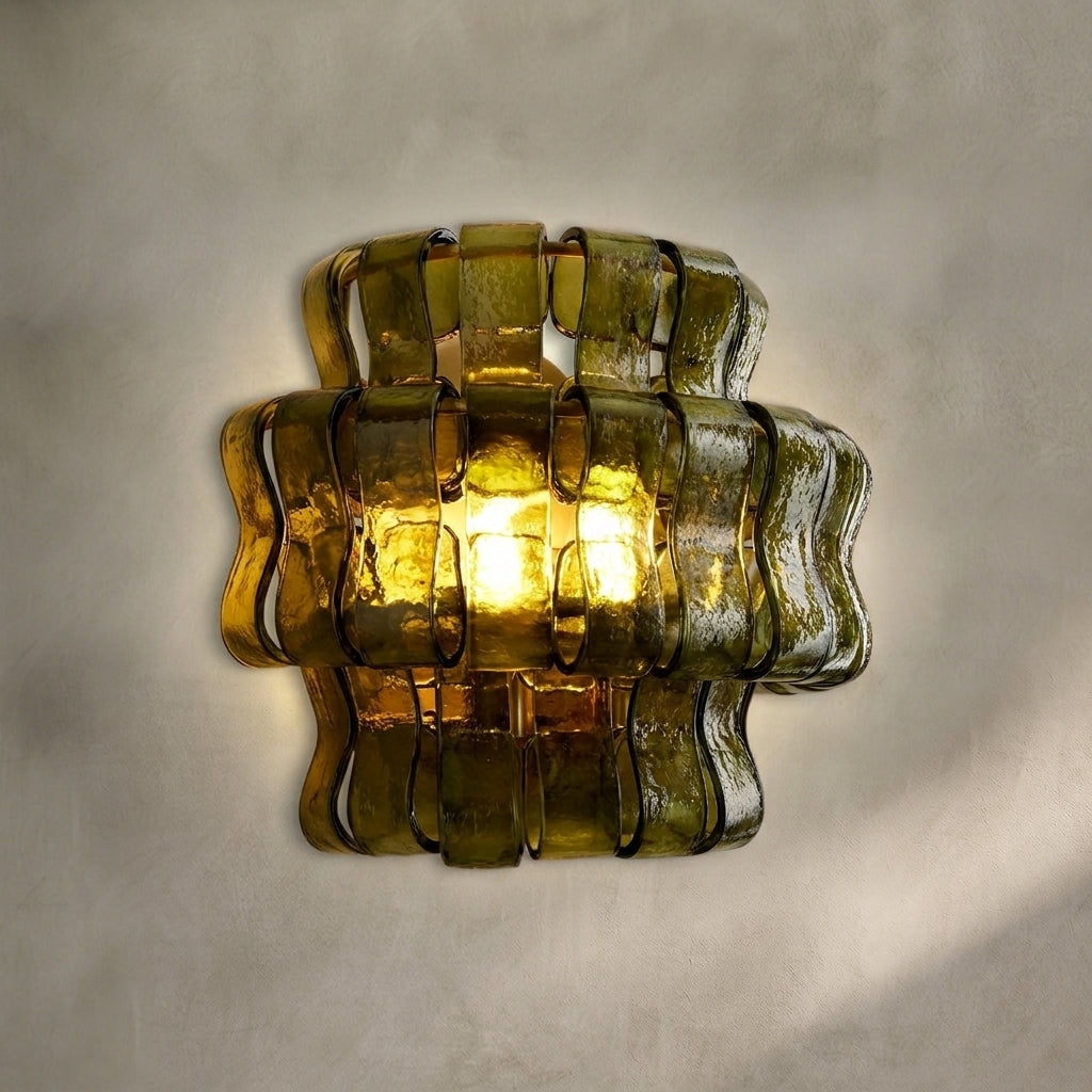 Lamer Lighting Veridian Artisan Glass Sconce - Background Shot