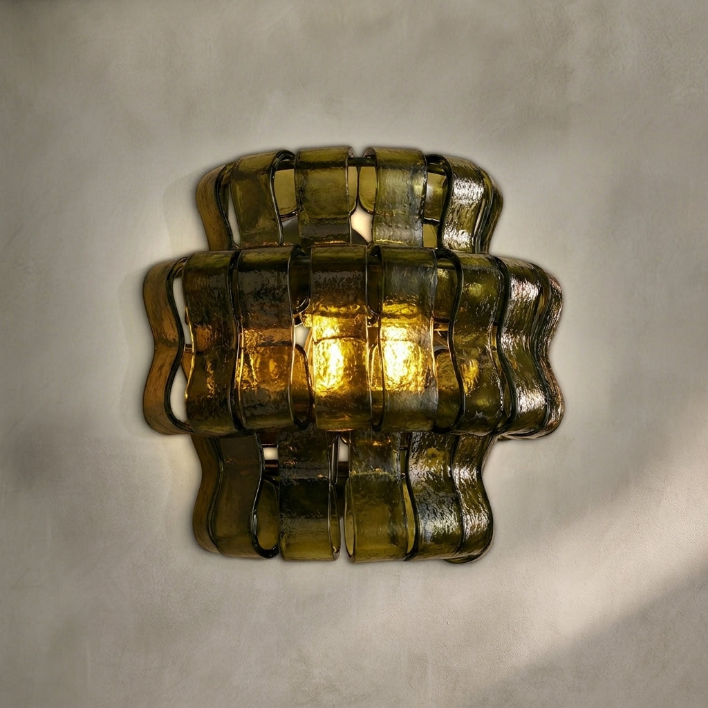 Lamer Lighting Veridian Artisan Glass Sconce - Background Shot