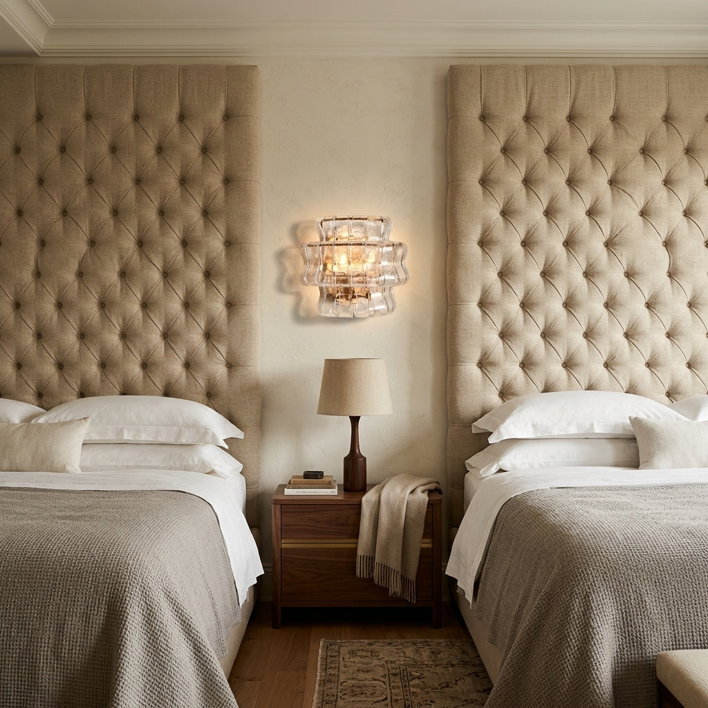 Lamer Lighting Veridian Artisan Glass Sconce - elegant American bedroom