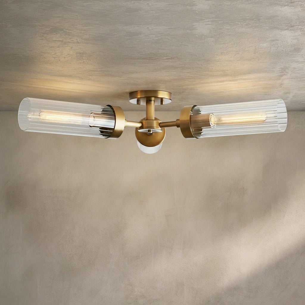 Lamer Lighting Aura 3-Light Flushmount 31.5" Width x 31.5" Depth x 5.5" Height x 31.5" Diameter - Background Shot