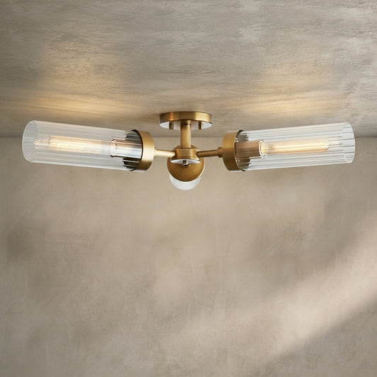 Lamer Lighting Aura 3-Light Flushmount 31.5" Width x 31.5" Depth x 5.5" Height x 31.5" Diameter - Background Shot