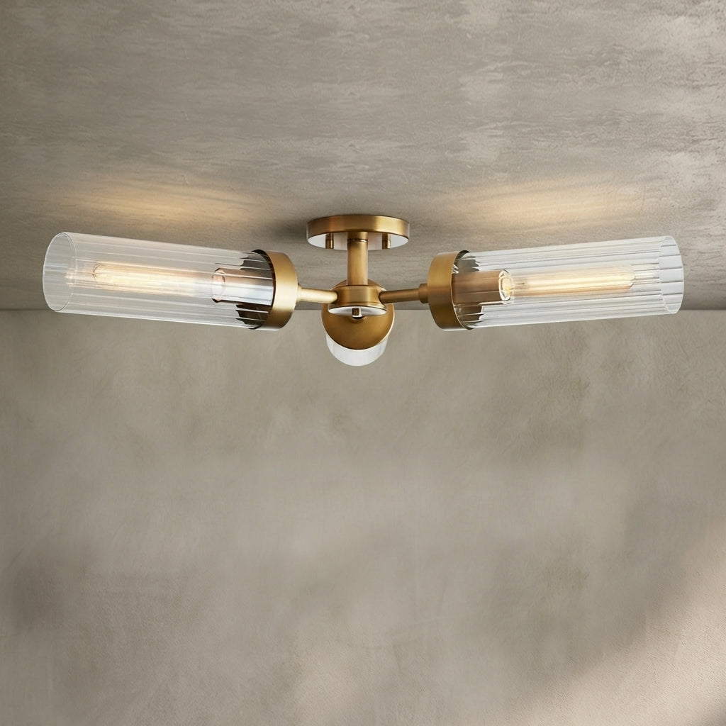 Lamer Lighting Aura 3-Light Flushmount 31.5" Width x 31.5" Depth x 5.5" Height x 31.5" Diameter - Background Shot