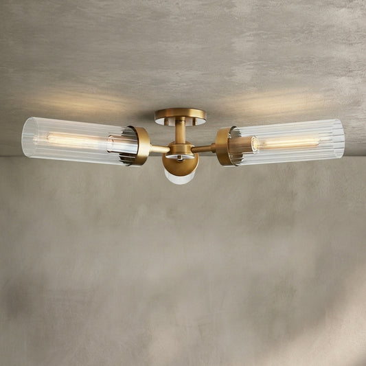 Lamer Lighting Aura 3-Light Flushmount 31.5" Width x 31.5" Depth x 5.5" Height x 31.5" Diameter - Background Shot