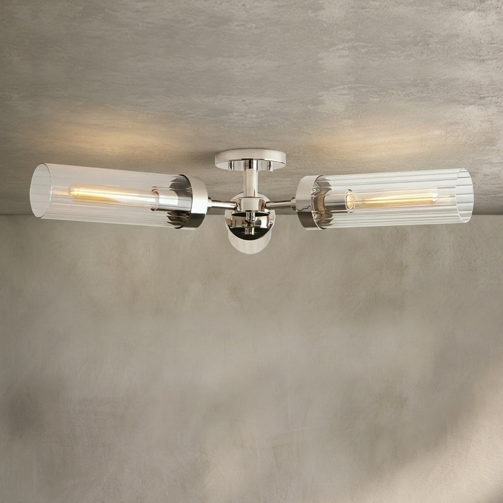 Lamer Lighting Aura 3-Light Flushmount 31.5" Width x 31.5" Depth x 5.5" Height x 31.5" Diameter - Background Shot