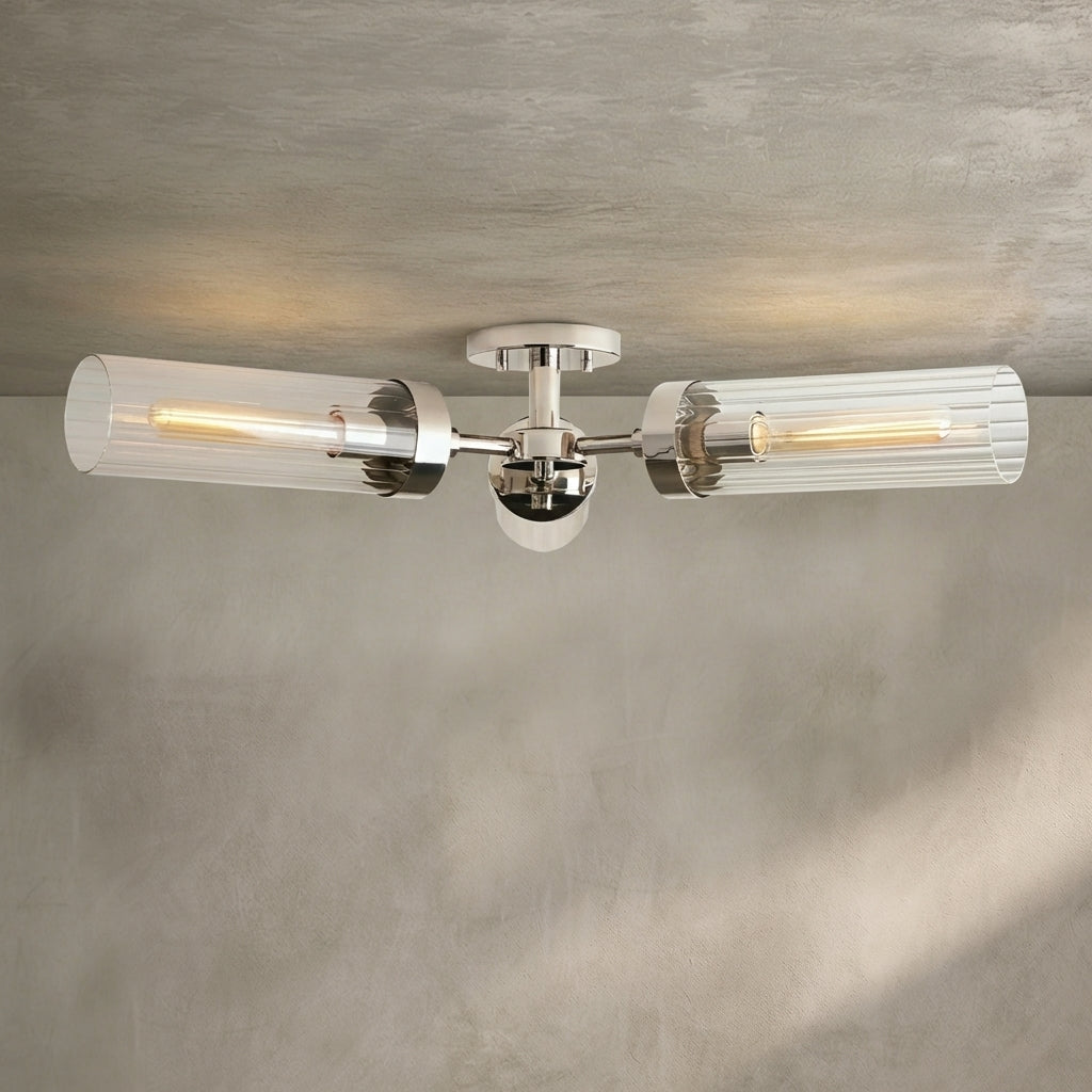 Lamer Lighting Aura 3-Light Flushmount 31.5" Width x 31.5" Depth x 5.5" Height x 31.5" Diameter - Background Shot