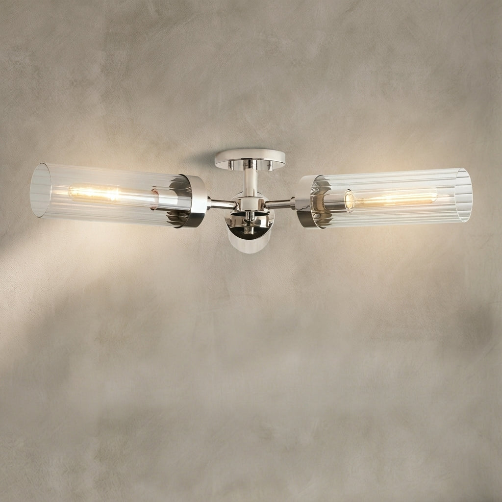 Lamer Lighting Aura 3-Light Flushmount 31.5" Width x 31.5" Depth x 5.5" Height x 31.5" Diameter - Background Shot
