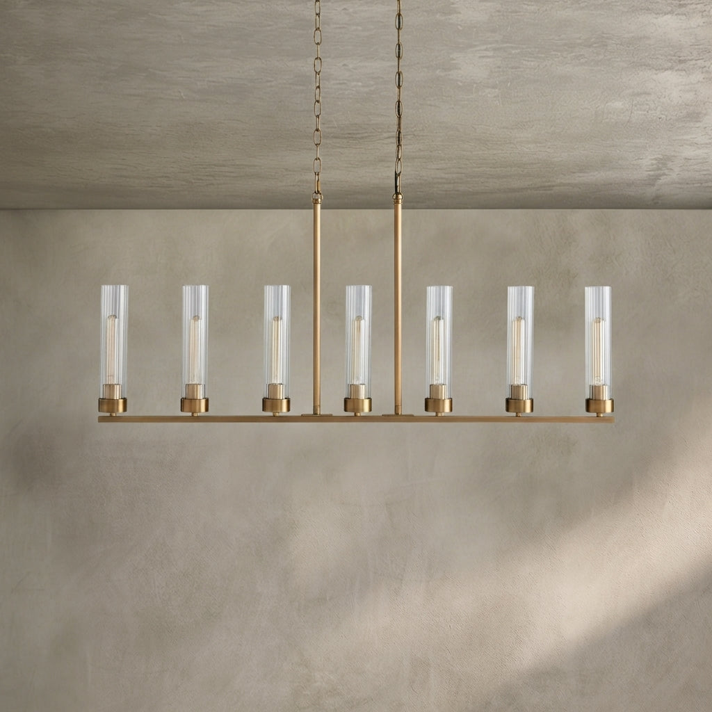 Lamer Lighting Aethel Linear Chandelier 5/7/8 Light - Background Shot