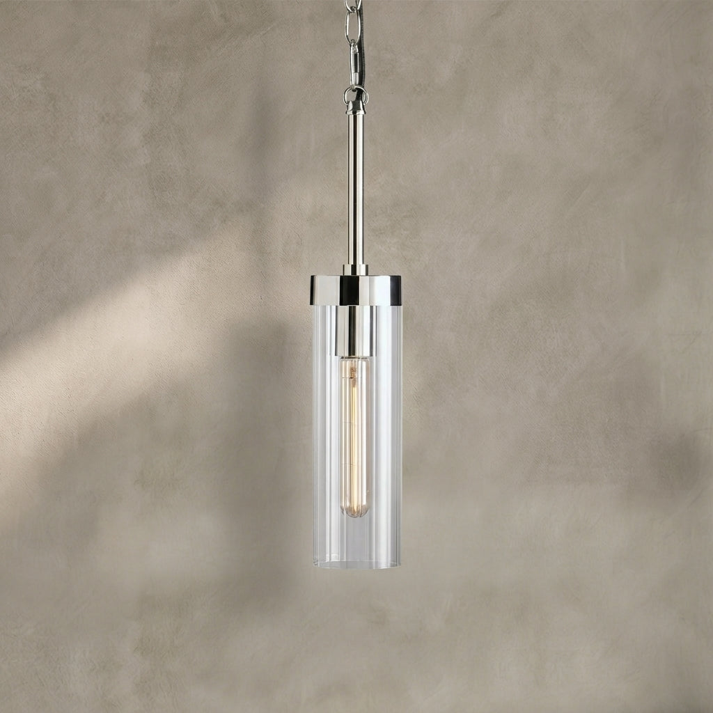 Lamer Lighting Veridian Fluted Glass 1-Light Pendant - Background Shot