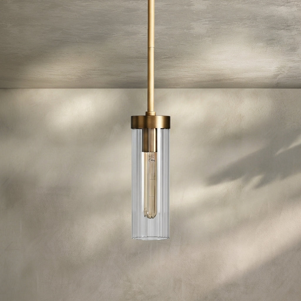 Lamer Lighting Veridian Fluted Glass 1-Light Pendant - Background Shot
