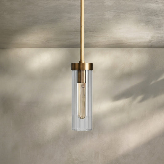 Lamer Lighting Veridian Fluted Glass 1-Light Pendant - Background Shot