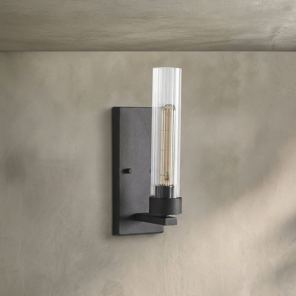 Lamer Lighting Aura Fluted Glass 1-Light Wall Sconce - Background Shot