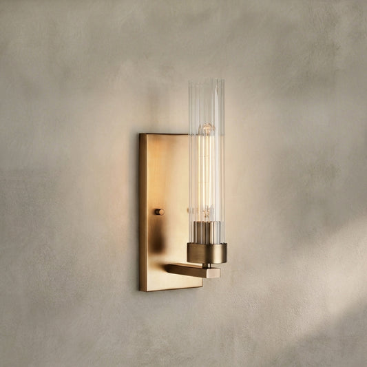 Lamer Lighting Aura Fluted Glass 1-Light Wall Sconce - Background Shot