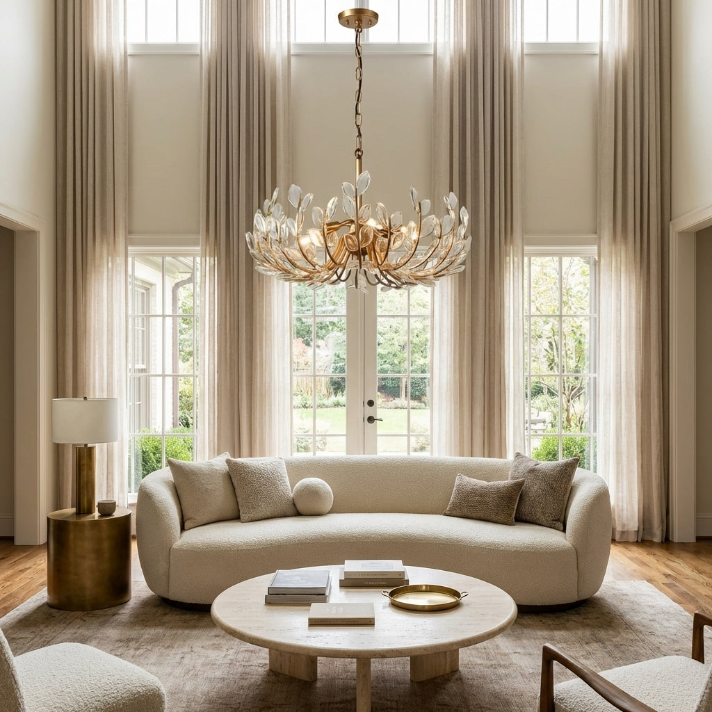 Lamer Lighting Veridian Bloom 6/8 Lights Chandelier 26"32" - sophisticated American living room
