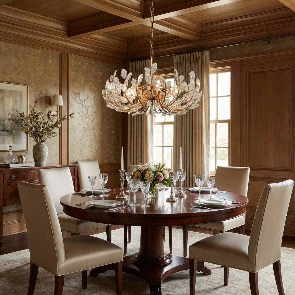 Lamer Lighting Veridian Bloom 6/8 Lights Chandelier 26"32" - formal American dining room