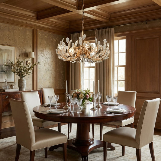 Lamer Lighting Veridian Bloom 6/8 Lights Chandelier 26"32" - formal American dining room