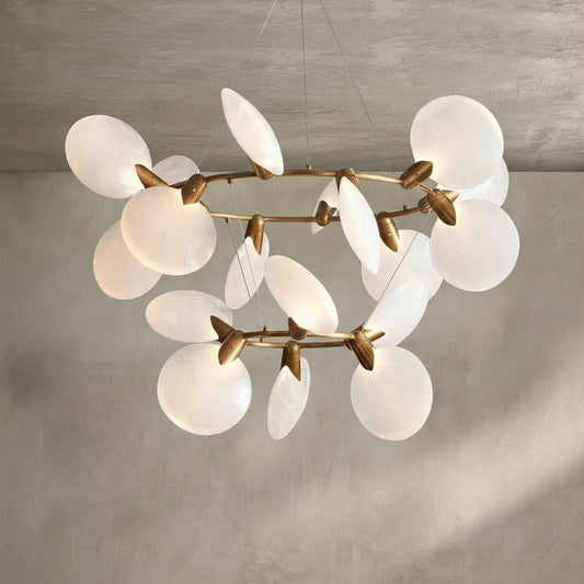 Lamer Lighting Aura Grandeur 2-Tiered Halo Chandelier 47" Width x 47" Depth x 28.75" Height x 47" Diameter - Background Shot