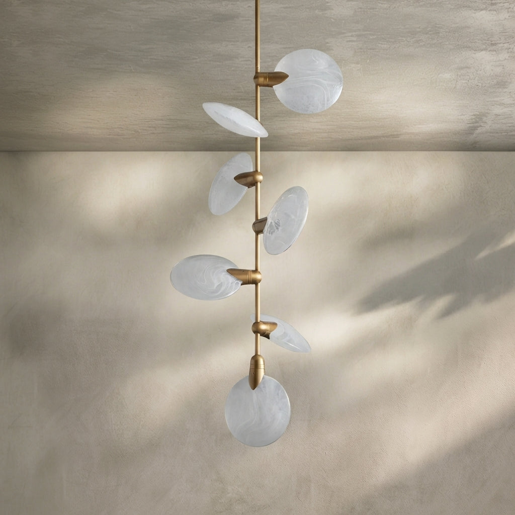 Lamer Lighting Aura Grand Hand-Blown Glass 7-Light Pendant for Staircase Foyer 21.75" Diameter - Background Shot