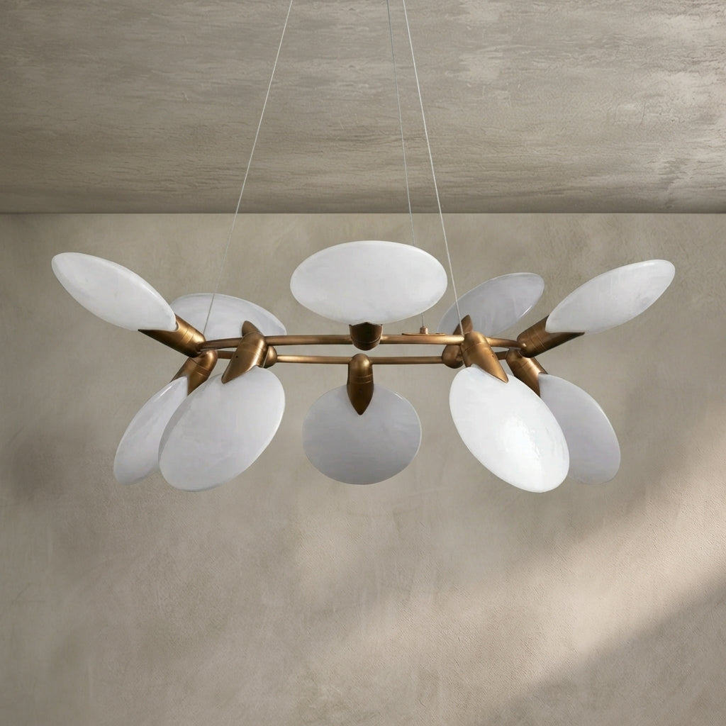 Lamer Lighting Aura Petal 10-Light Chandelier 42.25" Width x 42.25" Depth x 14.5" Height x 42.25" Diameter - Background Shot