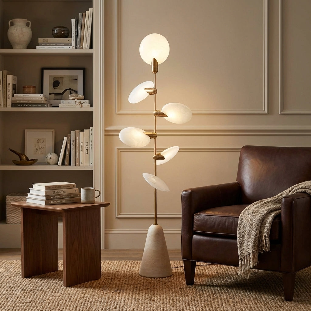 Lamer Lighting Aura Petal Floor Lamp - American living room reading corner