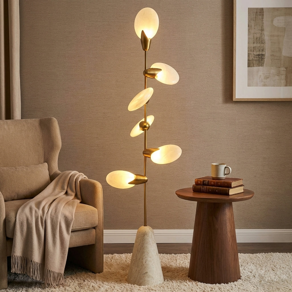 Lamer Lighting Aura Petal Floor Lamp - American master bedroom corner